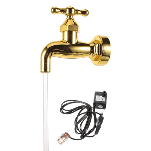 FUNOMOCYA Unsichtbarer Fließender Wasserhahn Brunnen Garten Dekoration Kreativer Schwimmender Wasserbrunnen Mit Eu-Stecker Für Innenhof Terrasse Und Außenbereich