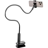 サンワダイレクト スマホスタンド 寝ながら フレキシブルアーム 360°回転 クランプ固定 耐荷重500g 卓上 ベッド スマホアーム スマホホルダー 200-STN099BK