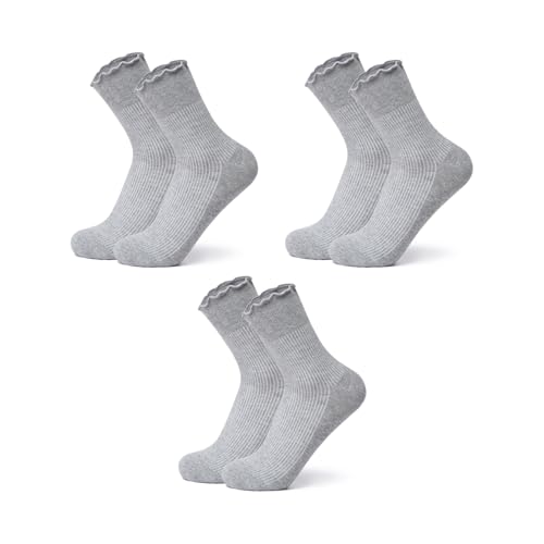 Women's Crew Socks Ruffle Turn-Cuff and Cute Ruffle Ankle Socks Soft Breathable Stretch for Casual Available in 1 2 3 Pairs2