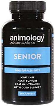 ANIMOLOGY Senior Dog Food Supplement  Dog Supplement Pack of 60 Capsules  Packed with Joint Care And Heart Support Nutrients  For Coat Maintenance and Metabolism Support