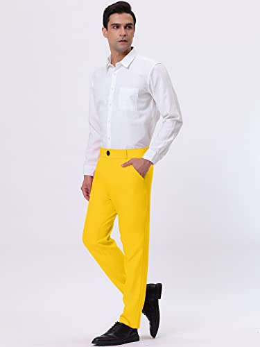 Lars Amadeus Men's Dress Business Pants Classic Fit Flat Front Suit Trousers4