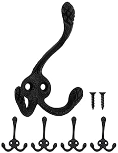 Fuxxer Rustikale Garderobenhaken 5er Set Schwarz