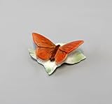  Porzellanfigur Kleiner Schmetterling auf Blatt