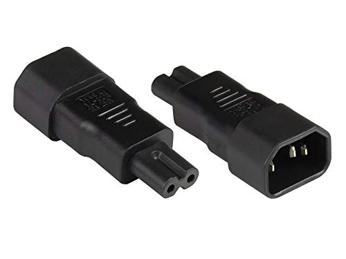 Good Connections® Stromadapter Kaltgeräte-Stecker C14 (gerade) an C7/Euro 8 Buchse (gerade), UL - Netzadapter/Steckdosenadapter/Netzleitungsadapter - SCHWARZ