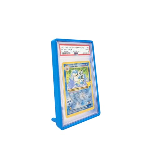 Safeguard TCG Solutions PSA Graded Trading Card Frame Kickstand Display Slab Bumper with Folding Legs | 1 Pack | Fits PSA Graded Cards (Blue)