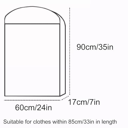 Garment Bags for Hanging Clothes, Set of 2, Dress Bag Organza Breathable with Full Zipper for Closet Storage Down Jackets(Beige,60x17x90cm/24x7x35in)2