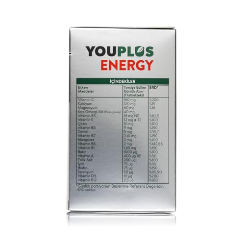 Youplus Energy 12 Vitamin ve 8 Mineral Kompleksi 30 Tablet