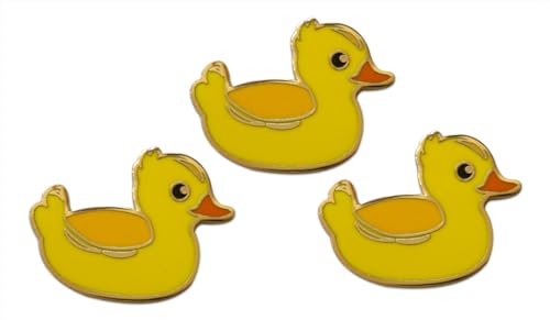 Novel Merk Rubber Ducky - Duck Lapel Pin, Hat Pin & Tie Tack Set - with Clutch Back