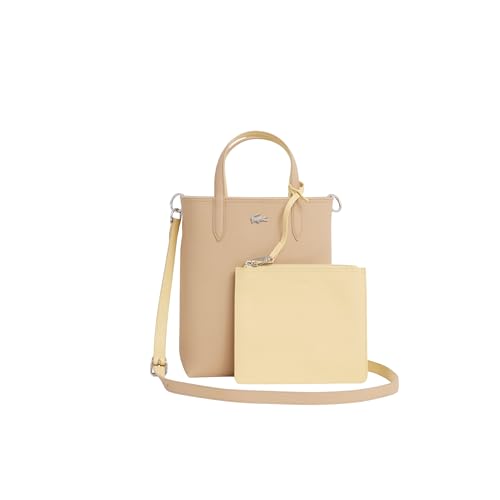 Lacoste Bolsa feminina Anna vertical reversível, Viennois Soja, tamanho único