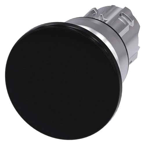 Bouton poussoir champignon noir 22 mm étanche IP67 Siemens