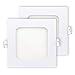 POPP- Pack 2 Downlight LED Extraplano Cuadrado Blanco,chip OSRAM Iluminacion LED Plafón de Techo (4000K, 6W)