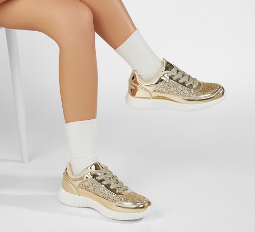 Image of BELOS Women's Glitter Shoes Sparkly Lightweight Metallic Sequins Tennis Shoes Casual Retro Braided Walking Shoes