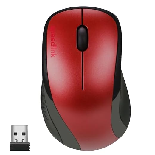 Speedlink KAPPA Mouse wireless - leichte USB Maus kabellos mit 2.4G USB-Empfänger, PC Maus ohne Kabel für PC, Laptop und Notebook, Büro, Office, 1200dpi, rot