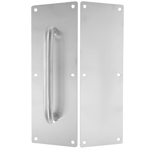SOLUSTRE Tirador de Puerta Cortafuegos de Acero Inoxidable 304 Manija Comercial Placa y Tornillos Manija para Puerta Corrediza y Acceso Resistente a Corrosión y Uso Industrial