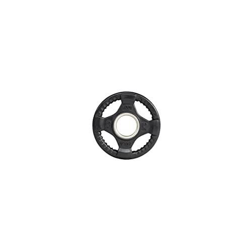 Body-Solid Rubber (ORT2.5) Coated Olympic Weight Plate with Anti-Slip Grip - Perfect for Strength Training, Home Gym, and Barbell Workouts, 2.5lb