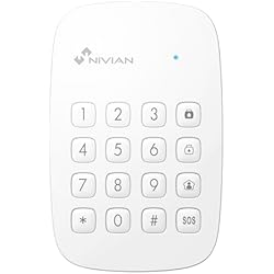 Central De Alarmas Precio Nivian Teclado inalámbrico Compatible con Alarma Nivian – Apto para Interior – Múltiples Funciones de gestión– Lector de Tag RFID - Fácil instalación sin Necesidad de Cables