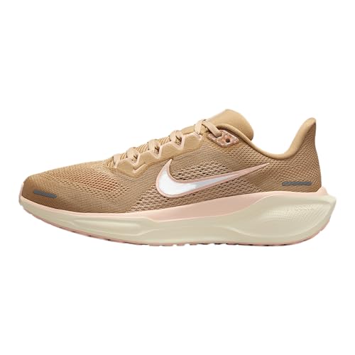 Nike Pegasus 41 Tênis de corrida feminino (IB8143-248, linho/madeira de madeira clara, castanho/coral lavado/branco), Linho/Madeira de Orewood Claro/Coral Lavado/Branco, 40