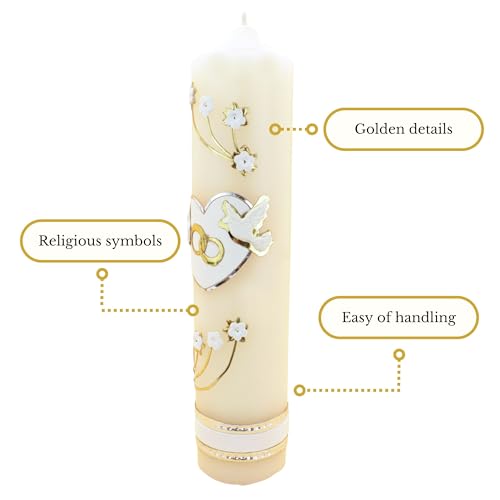 Authenthic Unity Candles for Wedding Ceremony Set Made by Mexican Artisans at La Villa de Guadalupe | Wedding Candles for Ceremony | Wedding Unity Candle Set | Memorial Candles for Wedding Ceremony