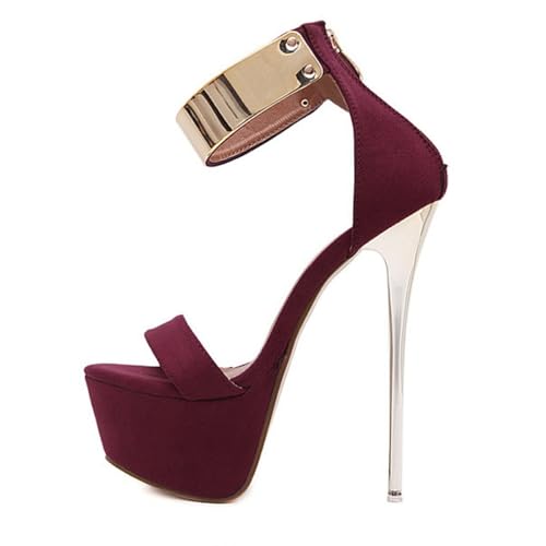 Sandales talon fin en daim et caoutchouc confortables et chics