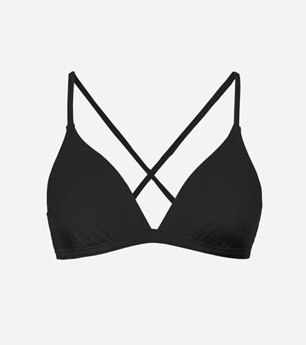 CUPSHE Women's Bikini Top V Neck Triangle Top Crisscross Back Self Tie Spaghetti Straps3