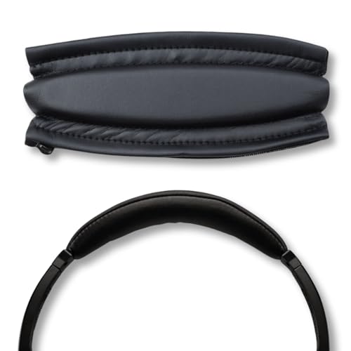 Image of Crysendo Headphone Headband for Bose QC15, QC2 Headphones | Protective Zipper Replacement Headphone Headband Cover | Soft Flexible Material Pad Without Clips (Black)