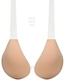 TITU Sticky Bra Invisilift Strapless Adhesive - Push up Bra for Big Busted Women Lift up Bra for Backless Dress DDD Nude, Beige, 28-58DDD