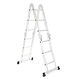 Escada Articulada Multifuncional 4x3 Alumínio 12 Degraus 3,32m Gardenlife