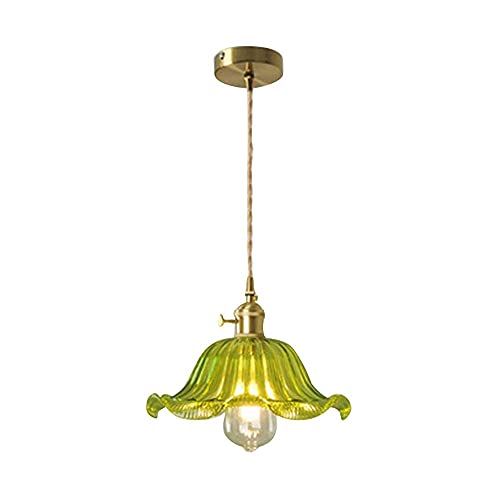 Lámpara de techo colgante E27 vintage de cristal verde decoración dormitorio Times