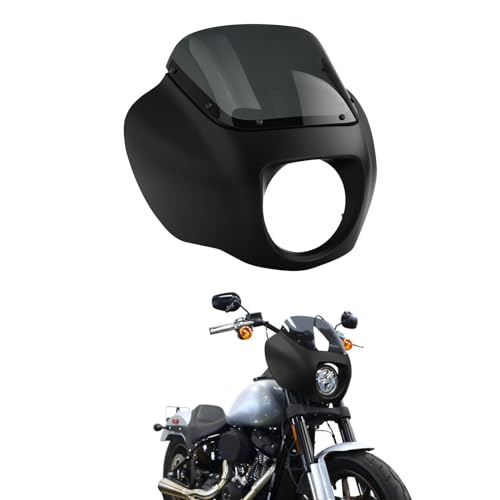 Image of Front Headlight Quarter Fairing Windshield Fit For Harley Softail Low Rider FXLR S FXLRS 2018-2025 Street Bob FXBB FXBBS 2018-2025 Softail Standard FXST 2020-2024 Black Denim
