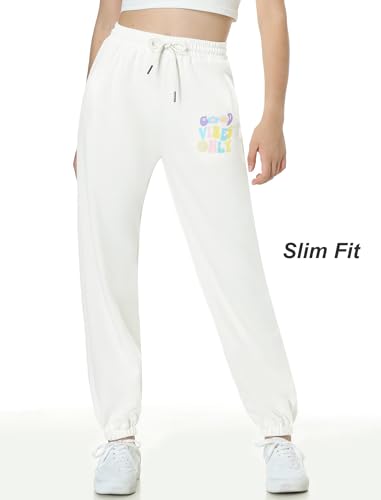 Image of EXARUS 3 Pack Girls Sweatpants Joggers Teen Sweat Pants Wide Leg | Tween Baggy Casual Preppy Pockets High Rise Elastic Waist School Sports Trendy Clothes Kids Youth Junior 6-14Y