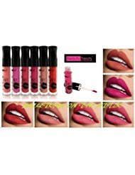 Set of 6 Matte Velvet Gloss Long Wear 24 Hrs Liquid Lipstick