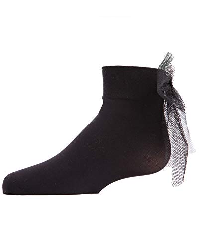 MeMoi Microfiber Tulle Bow Anklet Socks