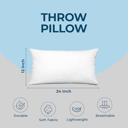 Image of Utopia Bedding Throw Pillows, Decorative 12x24 Pillow Inserts, Set of 4