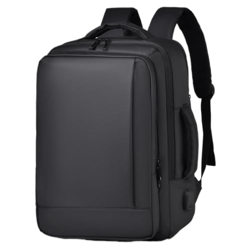 Mochila para Notebook 15,6', Mochila de Viagem Expansível 33L-45L, Grande Capacidade com Porta USB, Mochila Executiva para Trabalho, Faculdade e Viagem(Preto)