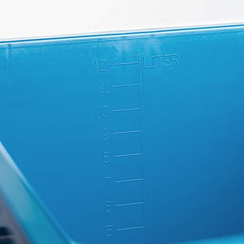 KADAX Verfemmer, vierkante kunststof schilderemmer met metalen handvat, stabiele wateremmer met gietrand, voor renovatie, tuin, poetsemmer, rechthoekig, licht (12 l, 1 stuk, blauw) - Afbeelding 6