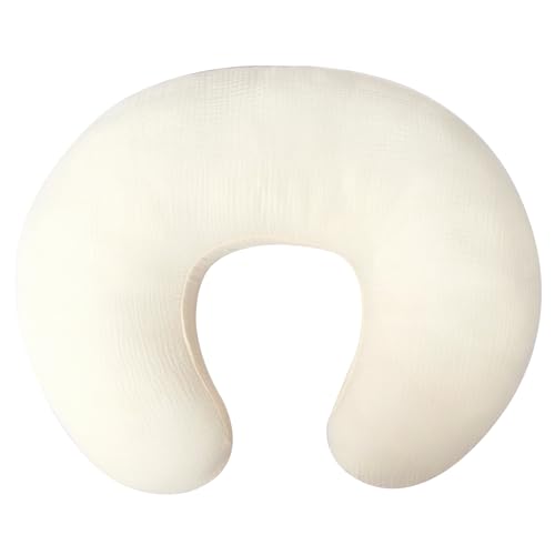 Image of Owlowla Muslin Nursing Pillow Cover,Soft Cotton Nursing Cover Fits Breastfeeding Pillow for Baby Boy Girl(Cream)