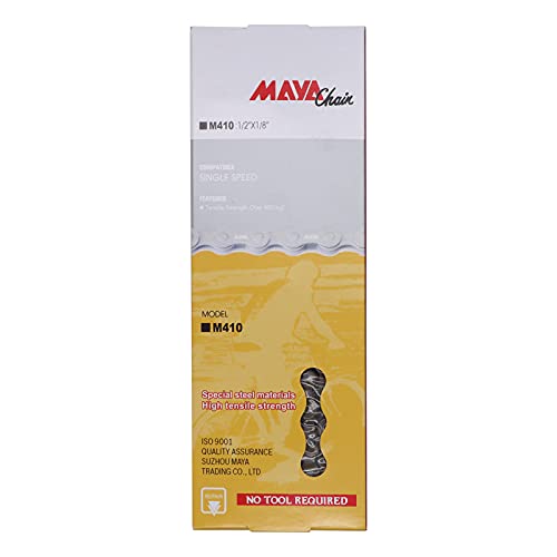 Mohegia Bike Chain,Single-Speed Bicycle Chain 1/2 × 1/8 Inch（114 Links） #TOP6