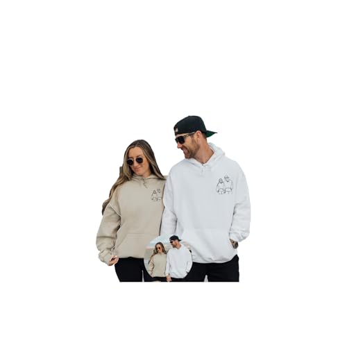 REEG Retrato bordado personalizado de sudadera fotográfica, sudaderas de pareja, retrato de pareja, sudadera con capucha con foto personalizada, regalo personalizado para pareja multicolor, multicolor