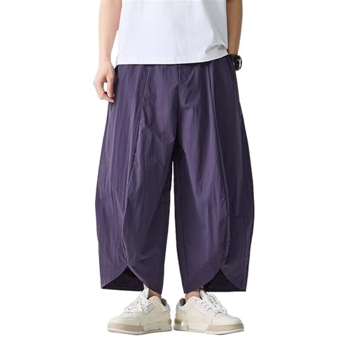 Men's Pants Summer Ethnic Wide Leg Shorts Loose Fit Casual Elastic Waist Lightweight Trouser