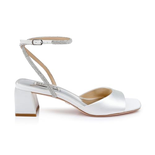 Image of Badgley Mischka Women's Infinity Satin Block Heels With Ankle Strap