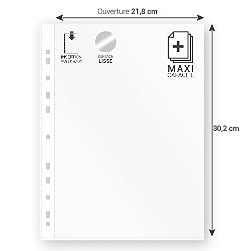 Waytex 931307 A4 Smooth Clear Punched Pockets 70 Microns - Pack of 100, Lisses Medium - 100 - Image 3