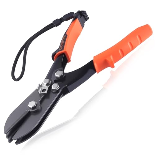 LEONTOOL 5 Blades Hand Crimpers Sheet Metal Crimper Tools Duct Crimping Tool HVAC Tool for 22-28 Gauge Ductwork Downspout, Stove Pipe and Venting Work, Pipe and Sheet Metal Crimps with Anti-Loss Rope by LEONTOOL - Used condition - CA$37.58