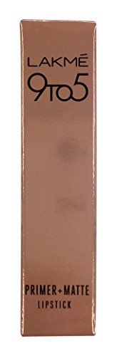 Image of Lakme 9 to 5 Primer Plus Matte Lip Stick - MR12 Crimson Catch, 3.6g Carton