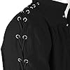 Men's Medieval Pirate Shirt - Retro Renaissance Gothic Steampunk Vibe, Long Sleeve Lace Up Closure, Victorian-Inspired Pullover Top Black #3
