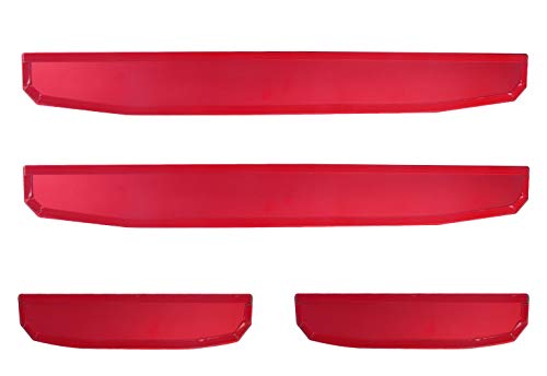 Adust Door Sill Guards Kit Compatible with 2018-2020 Jeep Gladiator JT/Jeep Wrangler JL 4 Doors Accessories Parts, Door Entry Guard Kit,Aluminum Alloy,Plate Cover with Flag Pattern (RED,4 pcs) - Thumbnail 2