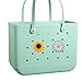 Bogg Bag Accessories, Charms for Bogg Bag Original All Models, PVC Rubber Decoration Charms Compatible with Baby Bogg Bag, Perfect for Beach Tote Bags and Handbags, (Chrysanthemum + Sunflower)
