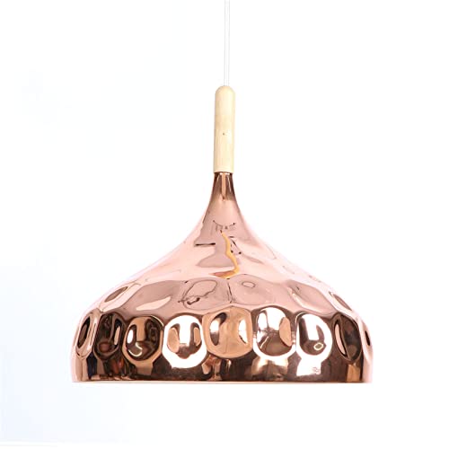 Lustre à cordon réglable au design chic en métal doré rose