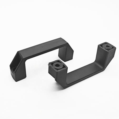 Image of 4 Pcs Square Black Plastic Pull Handles 90mm Hole Centers Square Handles, Suitable for Luggage Mechanical Equipment Cabinet Handles