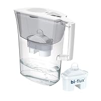 LAICA Prime Line Caraffa Filtrante - Grande Capacit&agrave; di 3L - Bianca - Timer Digitale - 1 Filtro bi-flux Incluso, Preserva i Sali Minerali Utili all'Organismo e Riduce Cloro - Made in Italy