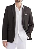 MAGE MALE Men's Two Button Blazer Casual Sport Coats Solid Color Suit Jacket Dark Brown